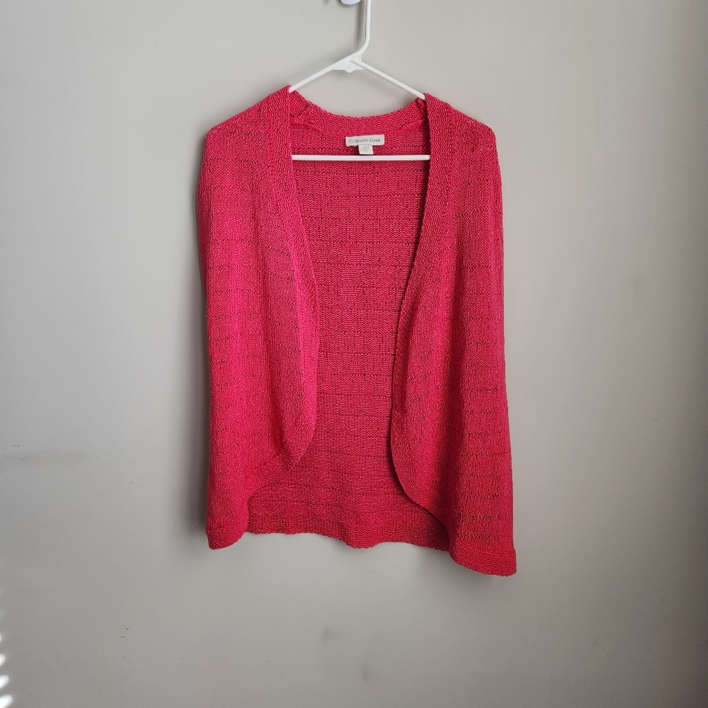 Coldwater Creek, size L (14), hot pink open front cardigan